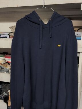 Jack Nicklaus XL Navy Hoodie Sweatshirt with Yellow Bear Accent